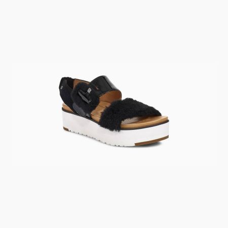 UGG Le Fluff Black Sandals for Women (VBCU72954)